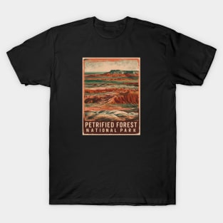 Petrified Forest National Park Landscape Retro Poster T-Shirt